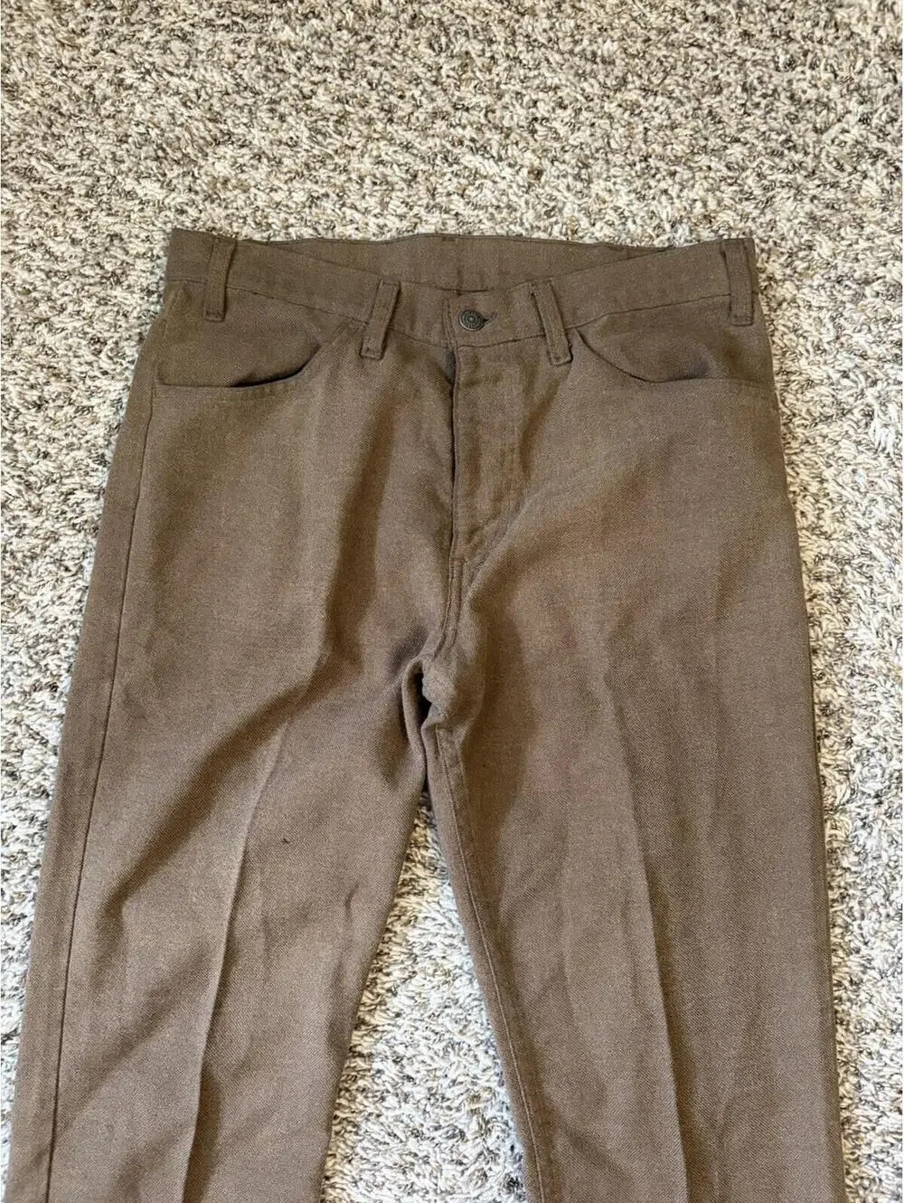 Vintage 70s Levi’s Sta Prest Bell Bottoms Flare Pants Brown Disco Size 32x34